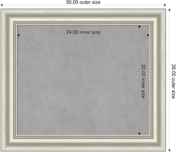 Amanti Art Silver Framed Magnetic Board 26x30 Medium Vision Board - Image 2