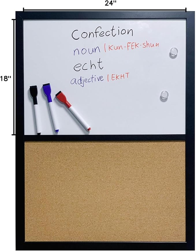 Combination Board Magnetic Dry Erase Board & Corkboard - Image 8