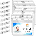 ZHEGUI Clear Plastic Name Tag Holder and Metal Badge Clips by ZheguiProfessionalSupplierofOfficeSolutions