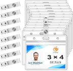 ZHEGUI Clear Plastic Name Tag Holder and Metal Badge Clips by ZheguiProfessionalSupplierofOfficeSolutions