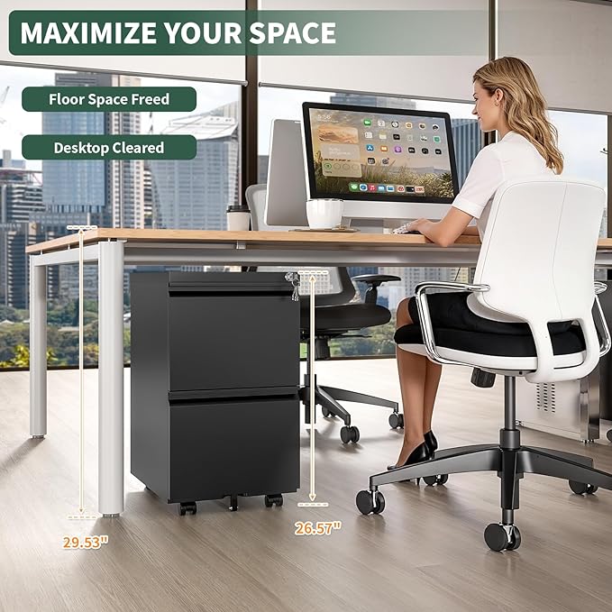 TEEALUBAN 2 Drawer File Cabinet - Image 4