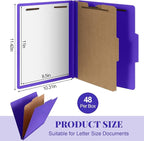 Skyygemm 48 Pcs Classification Folders Letter Size, 1 Divider Pressboard File - Image 2