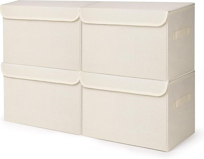 Bagnizer Large 22 Quart Linen Fabric Foldable Storage Bin Cube Organizer Basket by Bagnizer
