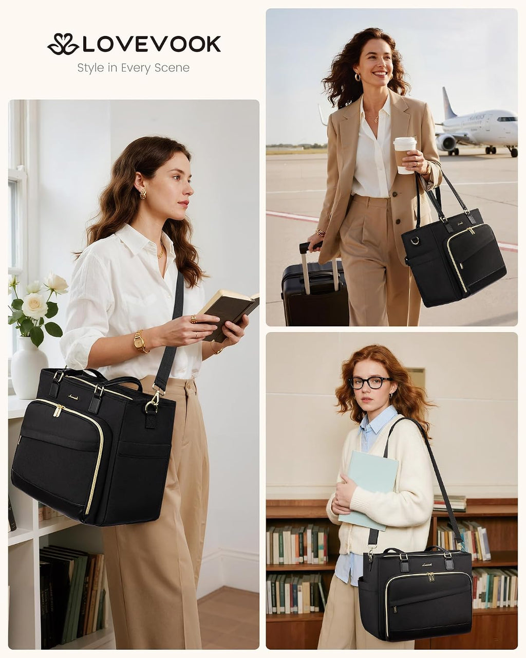 lovevook work tote bag for women,laptop bag with shown in use