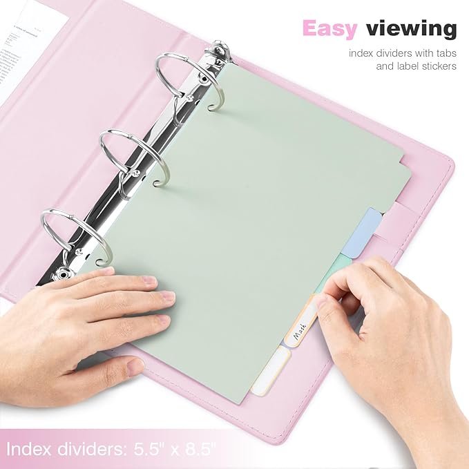 Ospelelf Mini 3 Ring Binder 5.5" x 8.5", 2 Inch Clipboard Binder - Image 5