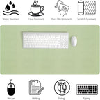 Bloss 47.2" x 24" Large Desk Mat, Leather Desk Mat, Large Mouse Pad + Keyboard - Image 4