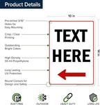 Custom Arrow, Custom Directional Sign, Left Arrow, 10x14 Inches, 55 mil thick - Image 6