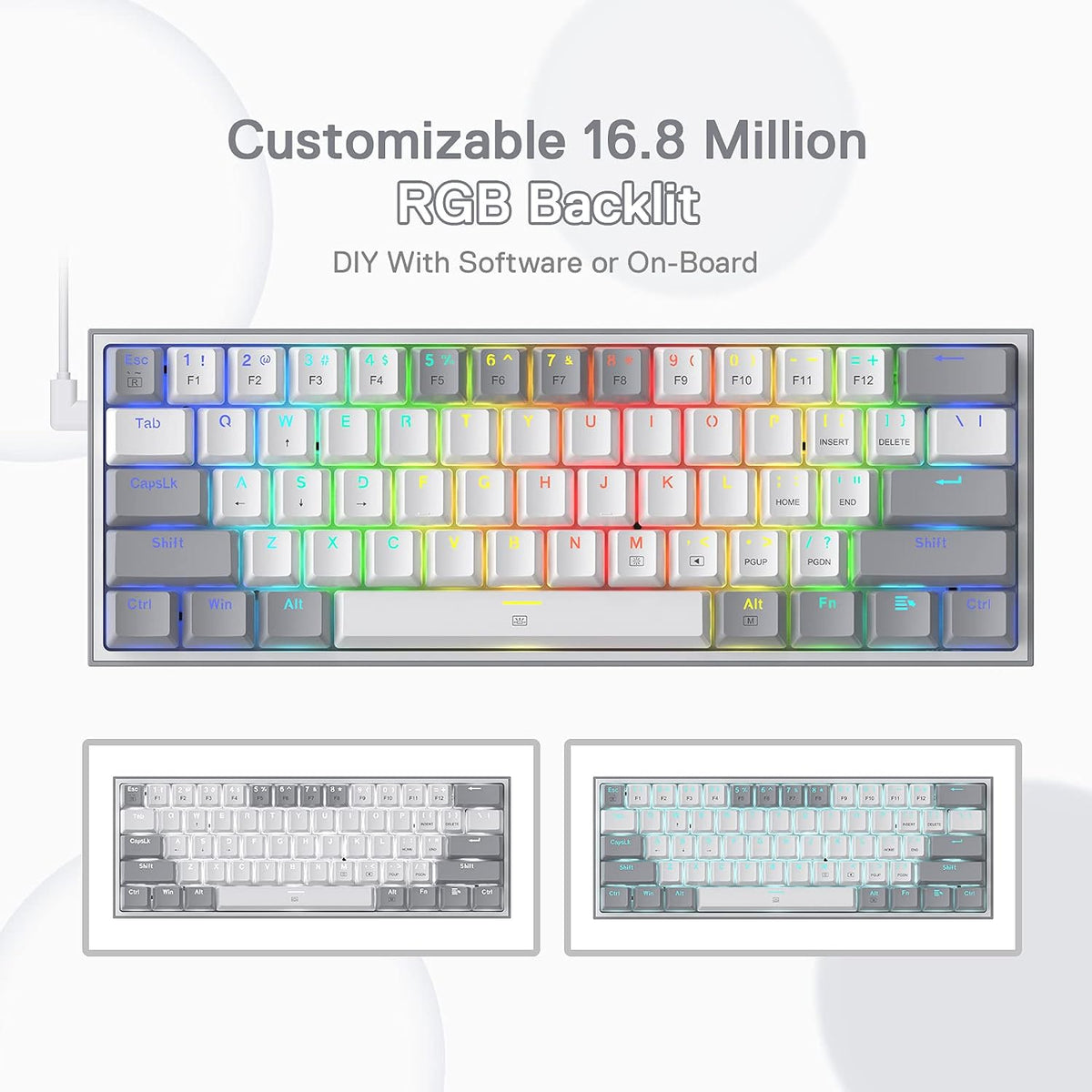 Redragon K617 Wired 60% Compact Hot-Swap RGB Gaming Mechanical Keyboard
