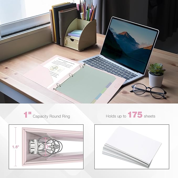 Ospelelf 3 Ring Binder with Clipboard 2 Inch Leather Binder - Image 4