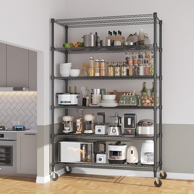 Himimi 82" H Storage Shelves 6 Tier Metal Shelving Adjustable Wire Shelf - Image 2