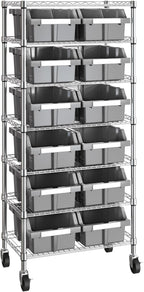 Seville Classics Heavy Duty NSF Bin Rack Solid Steel Wire Shelving Storage Unit by SevilleClassics