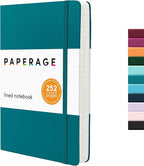 PAPERAGE Lined Journal Notebook, 252 Pages, Medium 5.6 in x 8 in by PAPERAGE