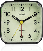 Tinload Small Battery Operated Analog Travel Alarm Clock Silent Non Ticking - Image 4