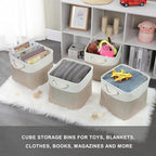 Mangata Canvas Storage Boxes, 11.8 Inch Cube Storage Bins Set of 6 - Image 7