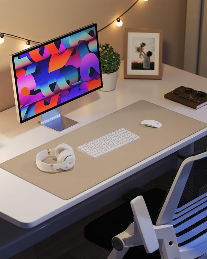 Leather Desk Pad Protector, Mouse Pad, Office Mat, Non-Slip PU Leather Blotter - Image 6