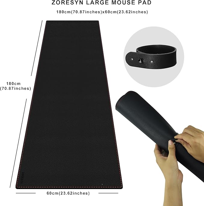 ZORESYN PU Leather Desk Mat Waterproof Anti-Oil Dining Table mat - Image 2
