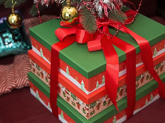 Soul & Lane Christmas Decorative Cardboard Storage Boxes, Seasonal Storage - Image 2