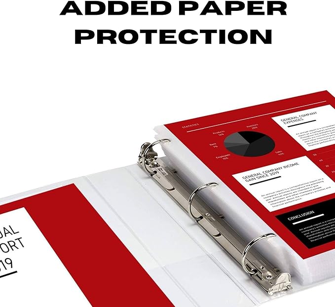 3 Ring Binder, Professional Angle D Ring Vinyl 3 Inch, Presentation Folder - Image 5