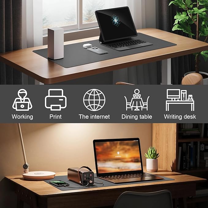 DAWNTREES Desk Mat Protector, PU Leather Desk Pad, Non Slip, Large Mouse Pad - Image 3