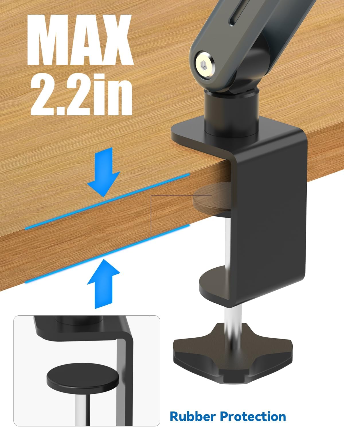 Desk Clamp Acrylic Book Stand for Reading, Ergonomic Design Adjustable Height...