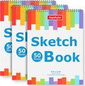 3-Pack 50 Sheets 9" x 12" Sketch Book, Spiral Bound Art Sketchbook, Bulk School by Hapikalor