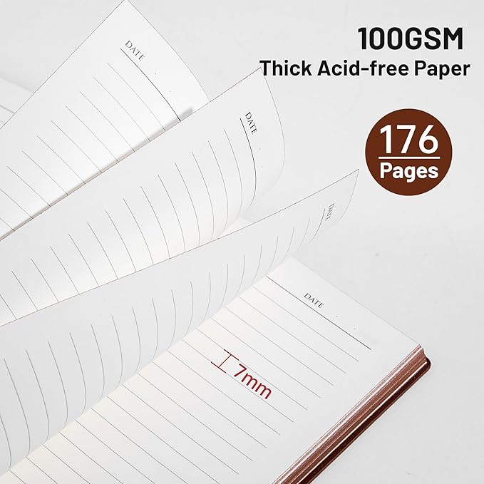 CAGIE Lined Journal Notebook for Men & Women, 176 Pages A5 Medium Size - Image 5