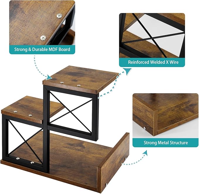 Jolitac Wood Desktop Shelf, Desktop Organizer Office Storage Rack Adjustable - Image 4