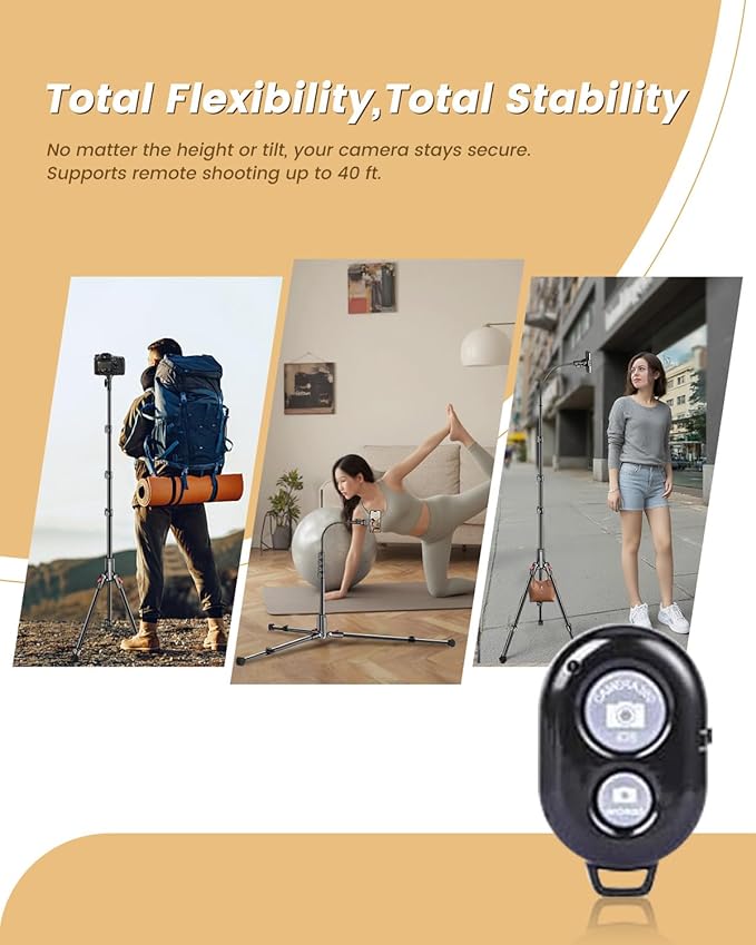 CAMBOFOTO 84" Phone Tripod, Tall Tripod Stand - Image 4