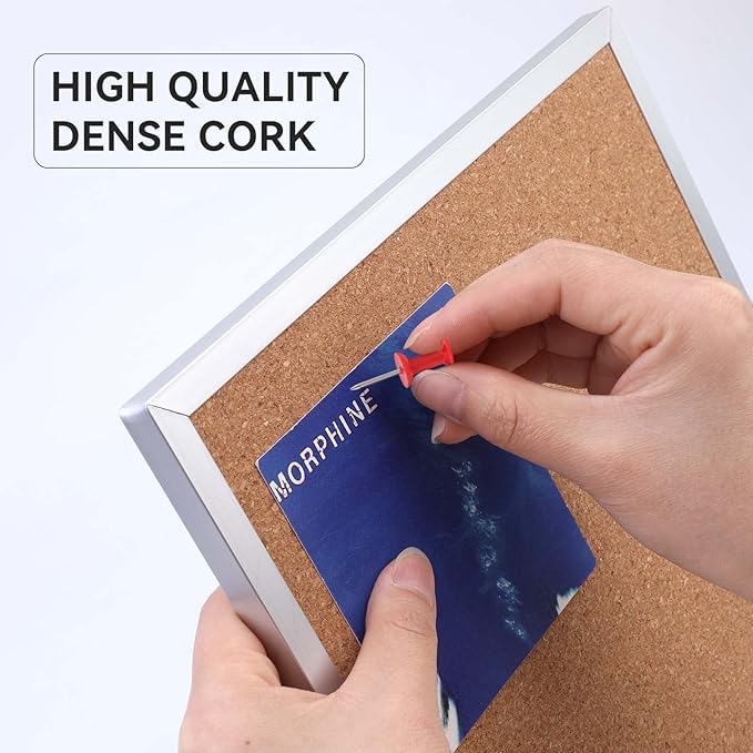 kdafio 9.8"×9.8" Cork Board Bulletin Board, Double Sided Pin Board - Image 4
