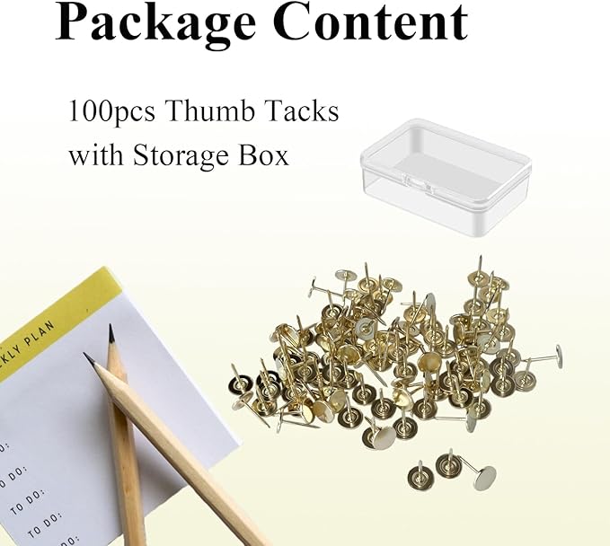 Galdexi 100pcs Flat Head Thumb Tacks - Image 3