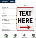 Custom Arrow, Custom Directional Sign, Right Arrow, 36x48 Inches, Reflective - Image 6