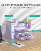 wali desk file organizer, 4 tier desktop paper shown in use