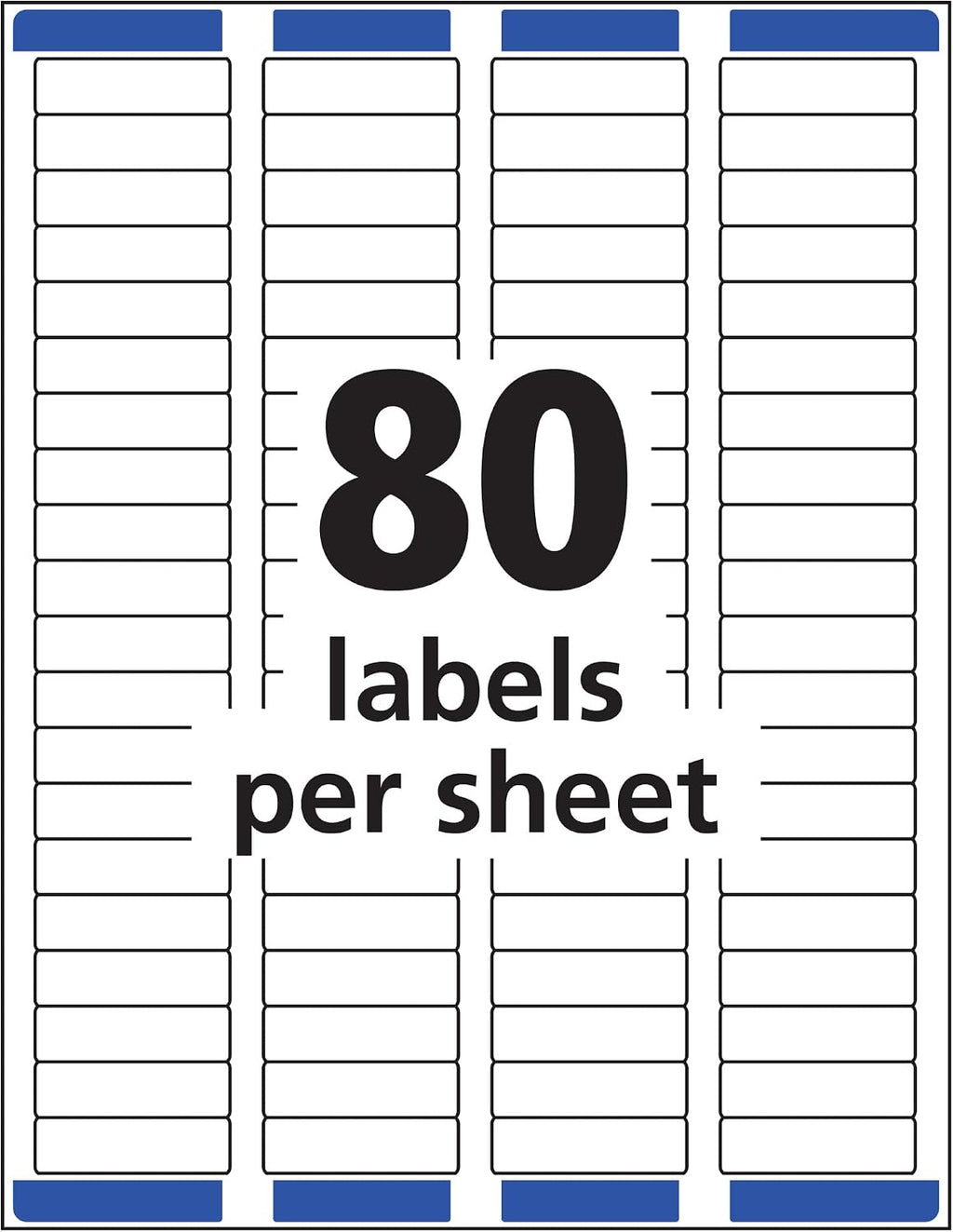 Avery® Mailing Address Labels, Inkjet Printers, 10,000 Labels, 1/2 x 1-3/4, Permanent Adhesive, Easy Peel® (5 Packs 8167)