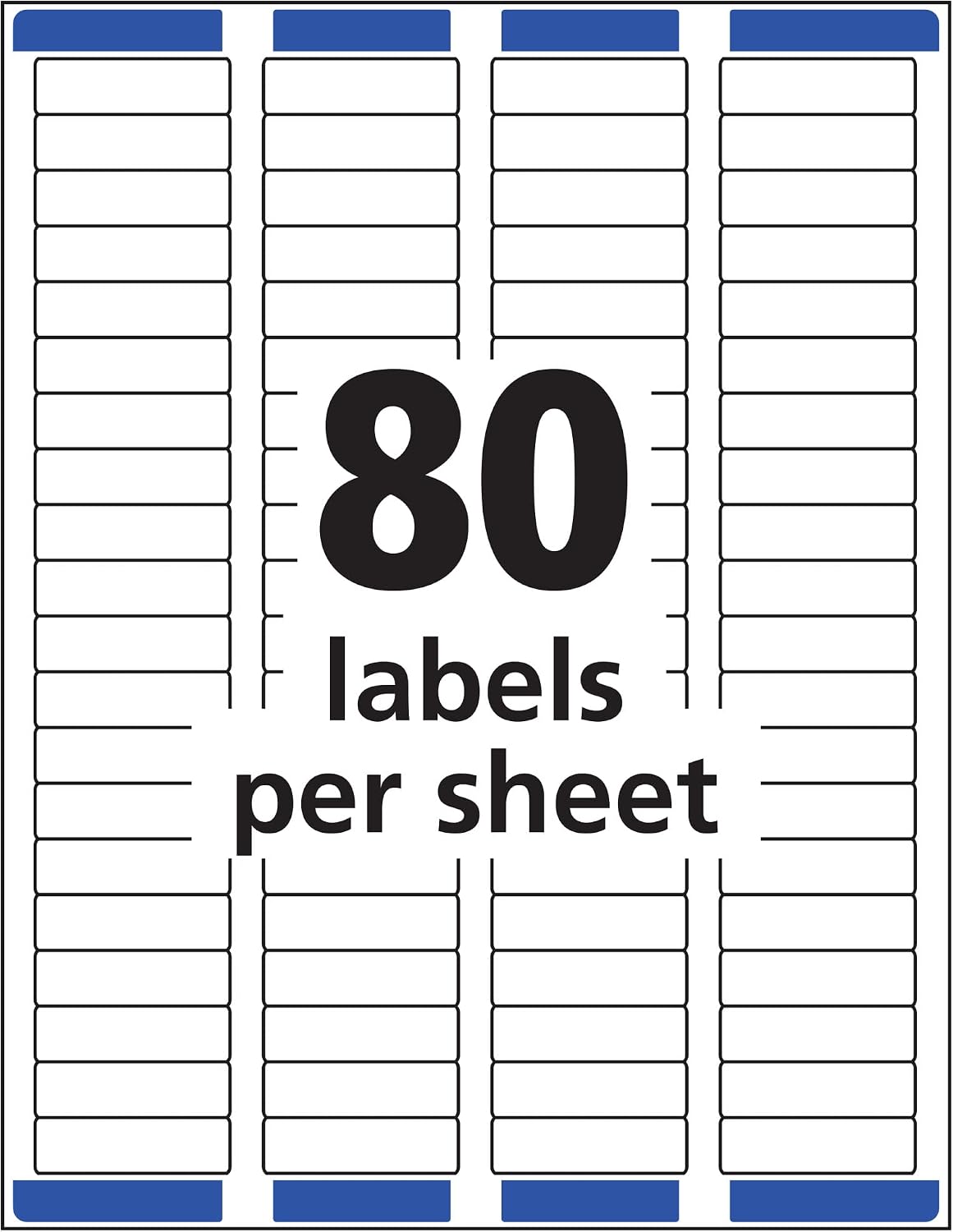 Avery® Mailing Address Labels, Inkjet Printers, 10,000 Labels, 1/2 x 1-3/4, Permanent Adhesive, Easy Peel® (5 Packs 8167)