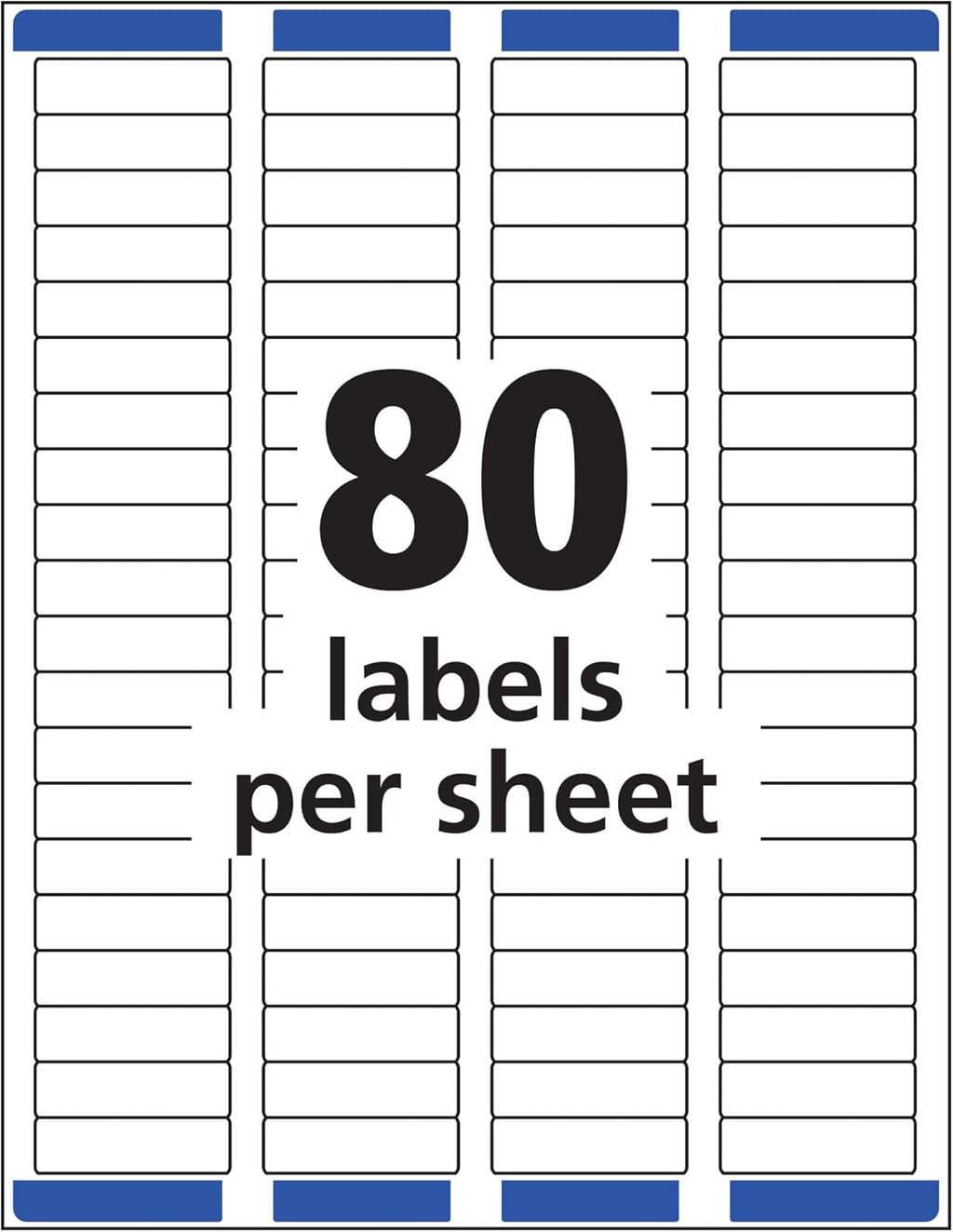 Avery® Printable Return Address Labels, Sure Feed® Technology, 0.5" x 1.75", White, 800 Blank Mailing Labels (18167)