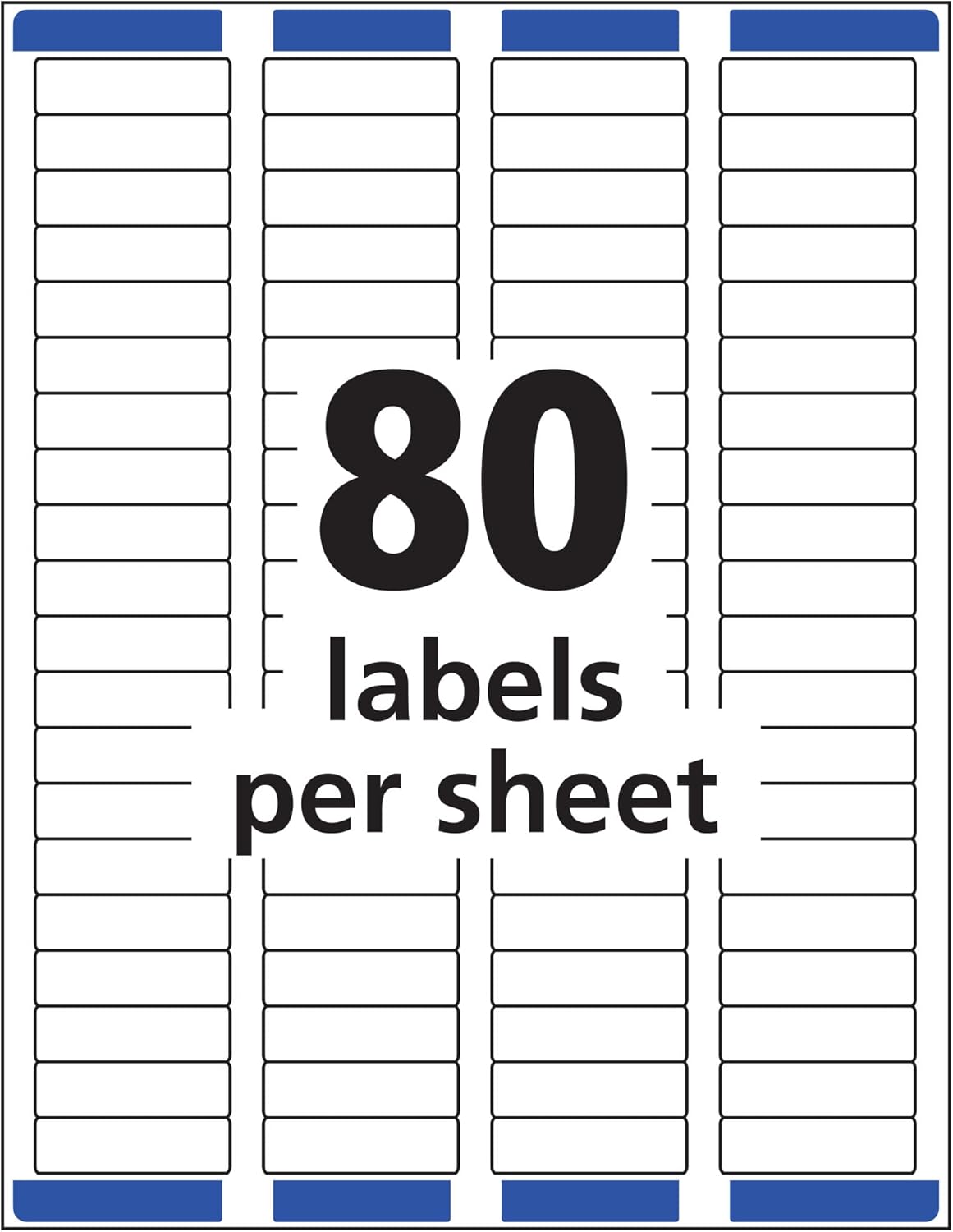 Avery® Printable Return Address Labels, Sure Feed® Technology, 0.5" x 1.75", White, 800 Blank Mailing Labels (18167)