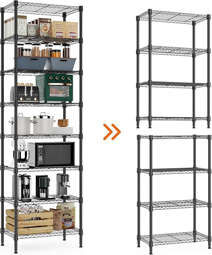 M MZG 8 Tier 2000 lbs Storage Rack Metal Wire Shelving Unit, Storage Standing - Image 7