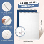 Engrowtic 2 Pack Top Spiral Graph Paper Notebooks 8.7 X11.4 Inch A4 Grid Paper - Image 2