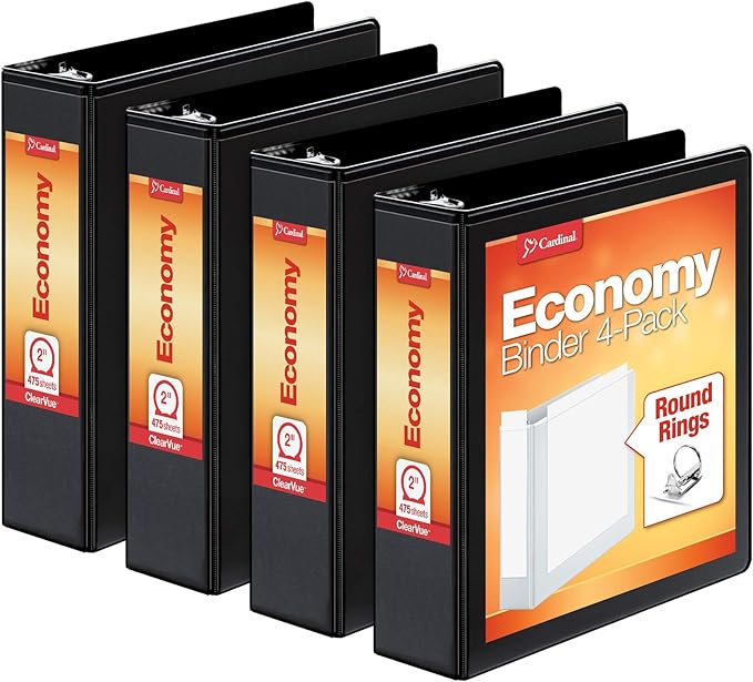 Cardinal Economy 3 Ring Binder, 2 Inch, Presentation View, Holds 475 Sheets by TOPSProducts