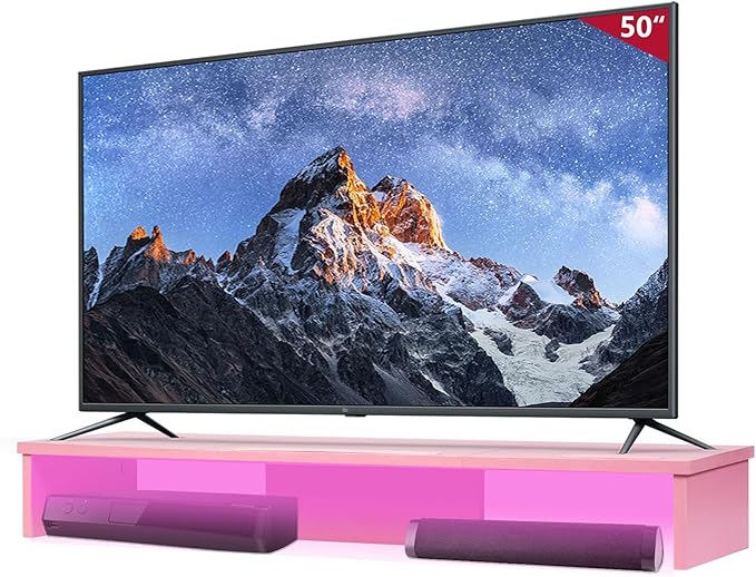 Qupui TV Riser Stand with LED Lights, 42.5in Super Large Monitor Stand with by Qupui