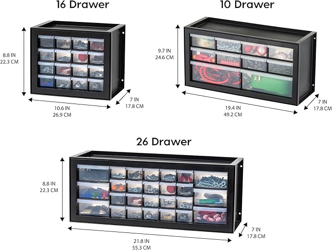 IRIS USA Small Plastic Storage Drawers, 10-Drawer - Image 3