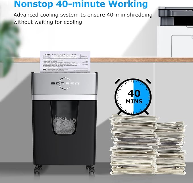 BONSEN 12-Sheet Micro Cut Paper Shredder - Image 3
