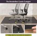 3'×5' Black Floor Protector for Home, Waterproof No Spill Floor Desk Mat | Vinyl Plastic Easy Cleaning Area Mat for Hardwood Floor, Kitchen, Pet Feeding Area