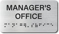 Manager's Office Signs with Raised Text & Grade 2 Braille, Brushed by EliteSign