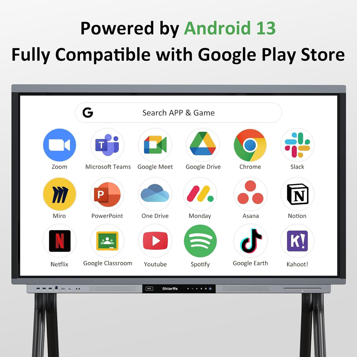 Shiarffe R9 55" Smart Board 16GB+256GB, Built-in 50MP AI Camera