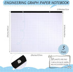 Fainne 3 Pcs Large Engineering Graph Paper Pad Giant Drafting Pad Blueprint - Image 2