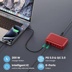 USB C Charger 200W USB C Charger Block, Upgraded GaN III 8-Port Fast Charging - Image 4
