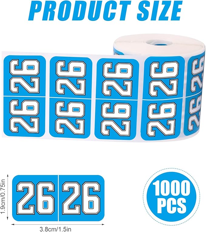 1000pcs 2026 Year Stickers, 3/4x1-1/2 Inch 26 Year Colored Self-Adhesive - Image 2