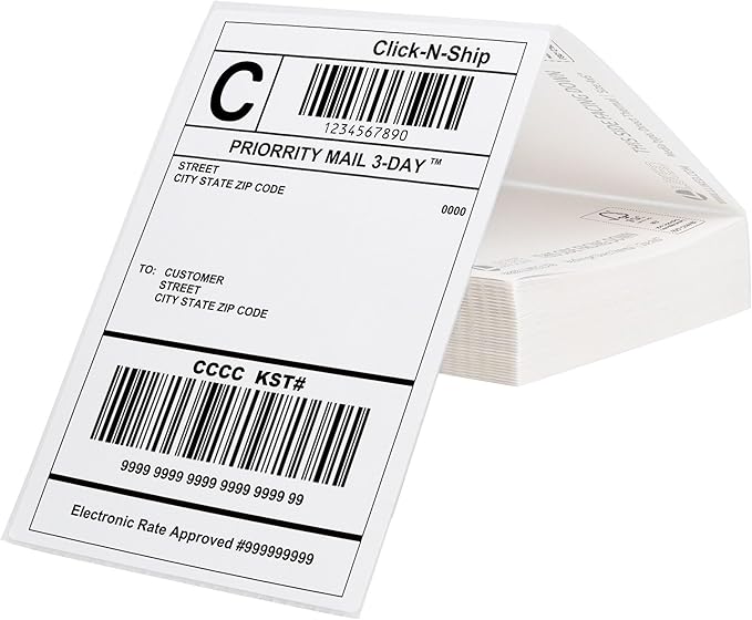 L LIKED 200 4x6 Thermal Labels Fanfold, Direct Thermal Shipping Labels by LLIKED