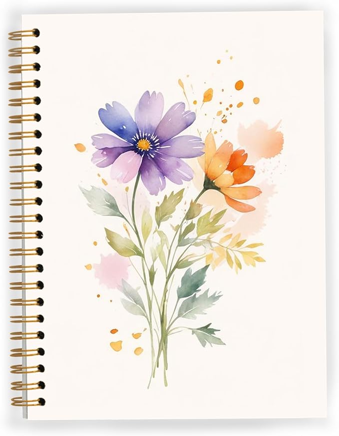 JWVK Vintage Wild Flower Botanical Plant Notebook 03, Rustic Spring Floral by JWVK